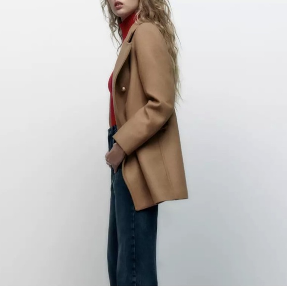Zara Double breasted wool blend coat - Picture 7 of 10